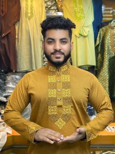( Code: 101 )- ডাবল এম্ব্রয়ডারি/সিকোয়েন্স কটন পাঞ্জাবি