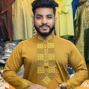 ( Code: 101 )- ডাবল এম্ব্রয়ডারি/সিকোয়েন্স কটন পাঞ্জাবি